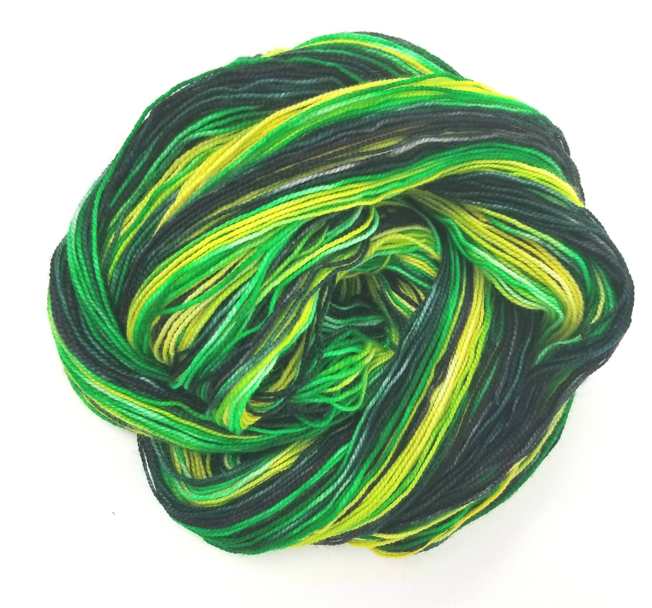Emerald City Hand Dyed Green Variegated Yarn Fingering to Etsy