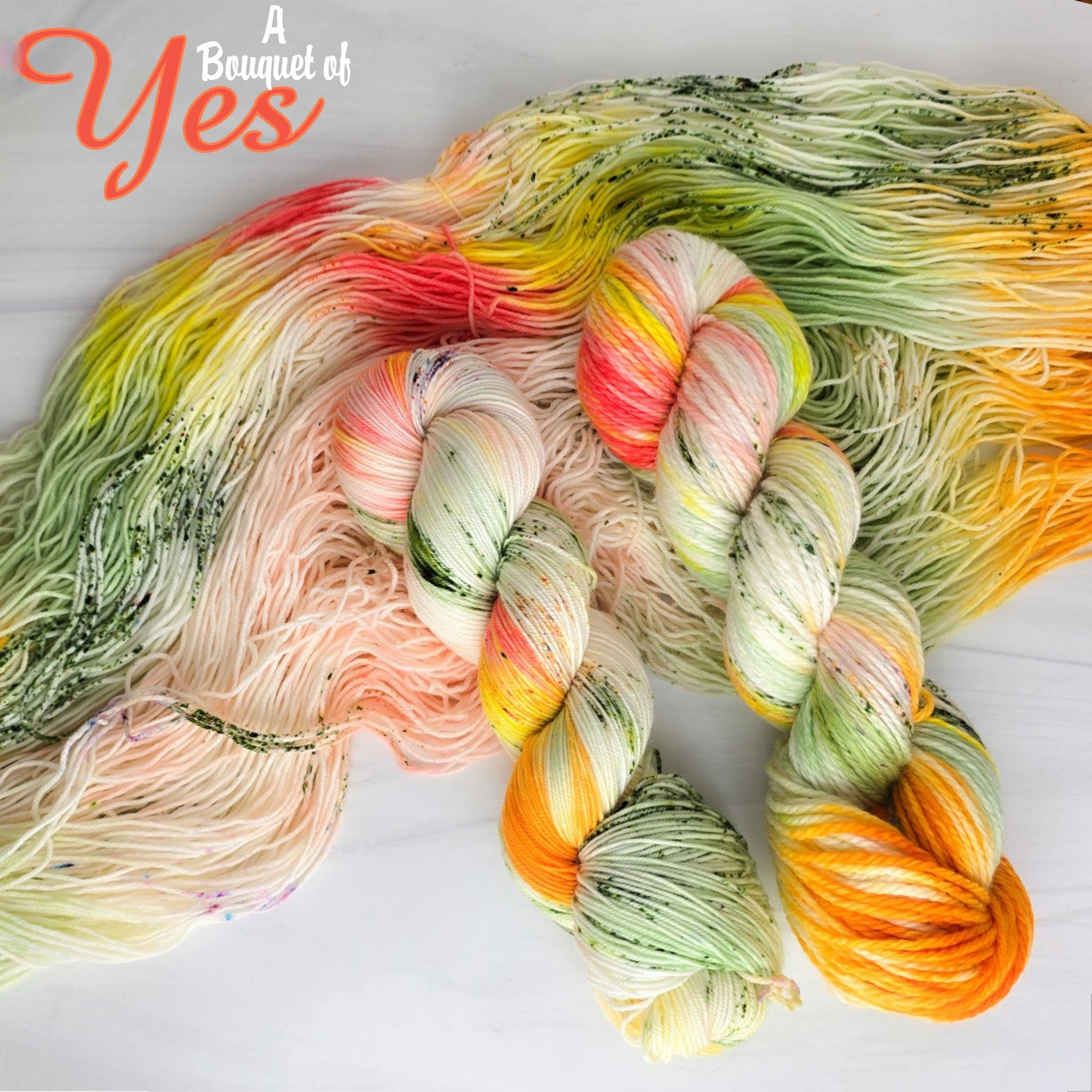 A Bouquet of Yes - Hand Dyed Variegated Yarn - Fingering DK