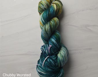 RTS Ready to Ship - CBW4 Worsted yarn base -exact skein shown - 100g 219 yards ultra fine SW Merino-  green teal orange brown