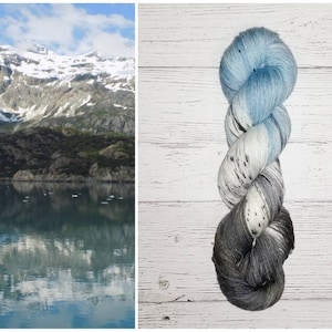 Mountain Tops- Hand Dyed Variegated Yarn - fingering lace worsted bulky - choose your base- grey white blue brown green