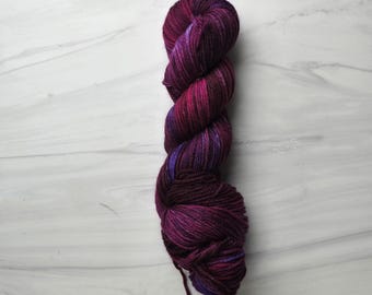 RTS Ready to Ship - W63 Worsted yarn base -exact skein shown - 100g 219 yards ultra fine SW Merino- dark pink burgundy plum