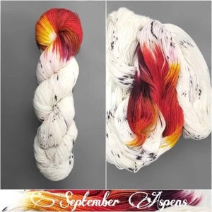 September Aspens- Hand Dyed Variegated Yarn - fingering to worsted weight choose your base