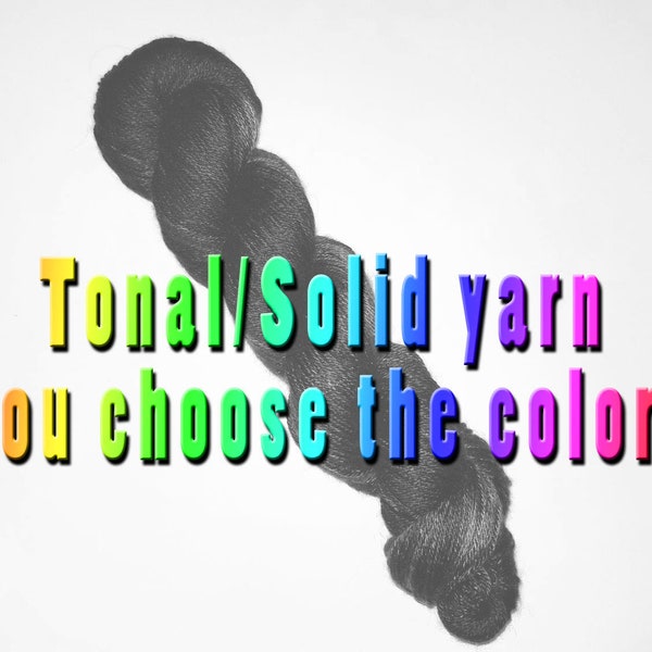 Tonal Solid yarn hand dyed - choose your color - choose your base - fingering weight 400+ yards 100g