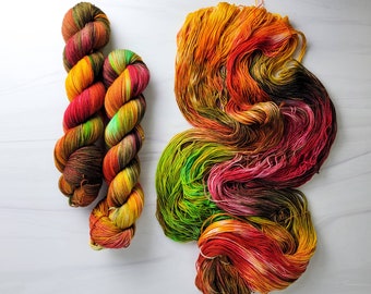 Fall Harvest- Hand Dyed Variegated Yarn - fingering to worsted weight choose your base