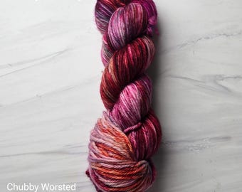 RTS Ready to Ship - CBW10 Worsted yarn base -exact skein shown - 100g 219 yards ultra fine SW Merino-  purple mauve pink