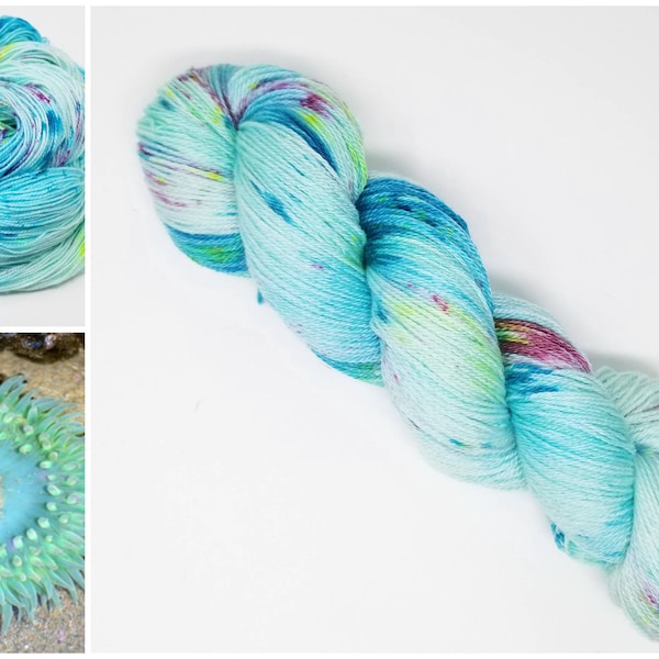 Tide Pools- Hand Dyed Variegated spatter Yarn - fingering to worsted weight choose your base