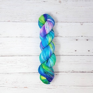 Sea Siren - Hand Dyed Deconstructed Variegated Yarn - fingering to worsted weight choose your base- blue green purple