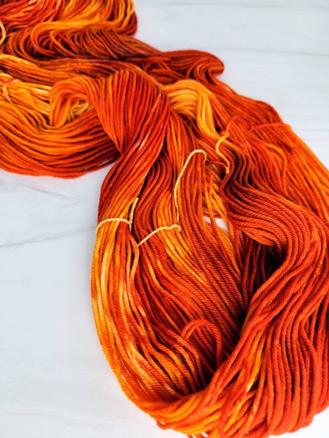 Fire Color Yarn Fire - Hand Dyed Tonal Solid Yarn - Fingering to Worsted Weight Choose ...