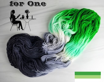 Table for One- aromantic Flag - Hand Dyed Variegated Yarn - lace fingering dk worsted aran bulky weight - choose your base black white green