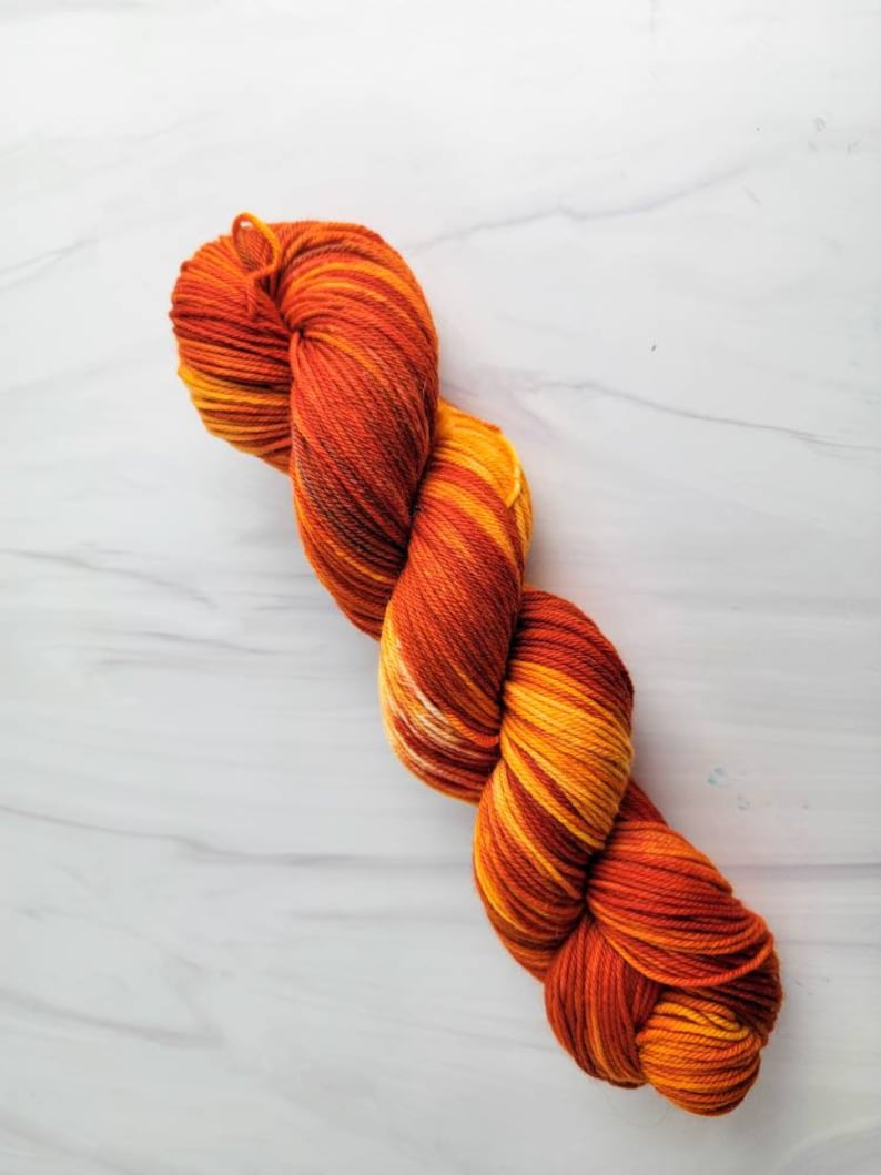 Fire Color Yarn Fire - Hand Dyed Tonal Solid Yarn - Fingering to Worsted Weight Choose ...