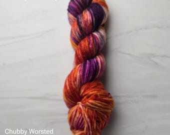 RTS Ready to Ship - CBW9 Worsted yarn base -exact skein shown - 100g 219 yards ultra fine SW Merino-  red burgundy orange purple