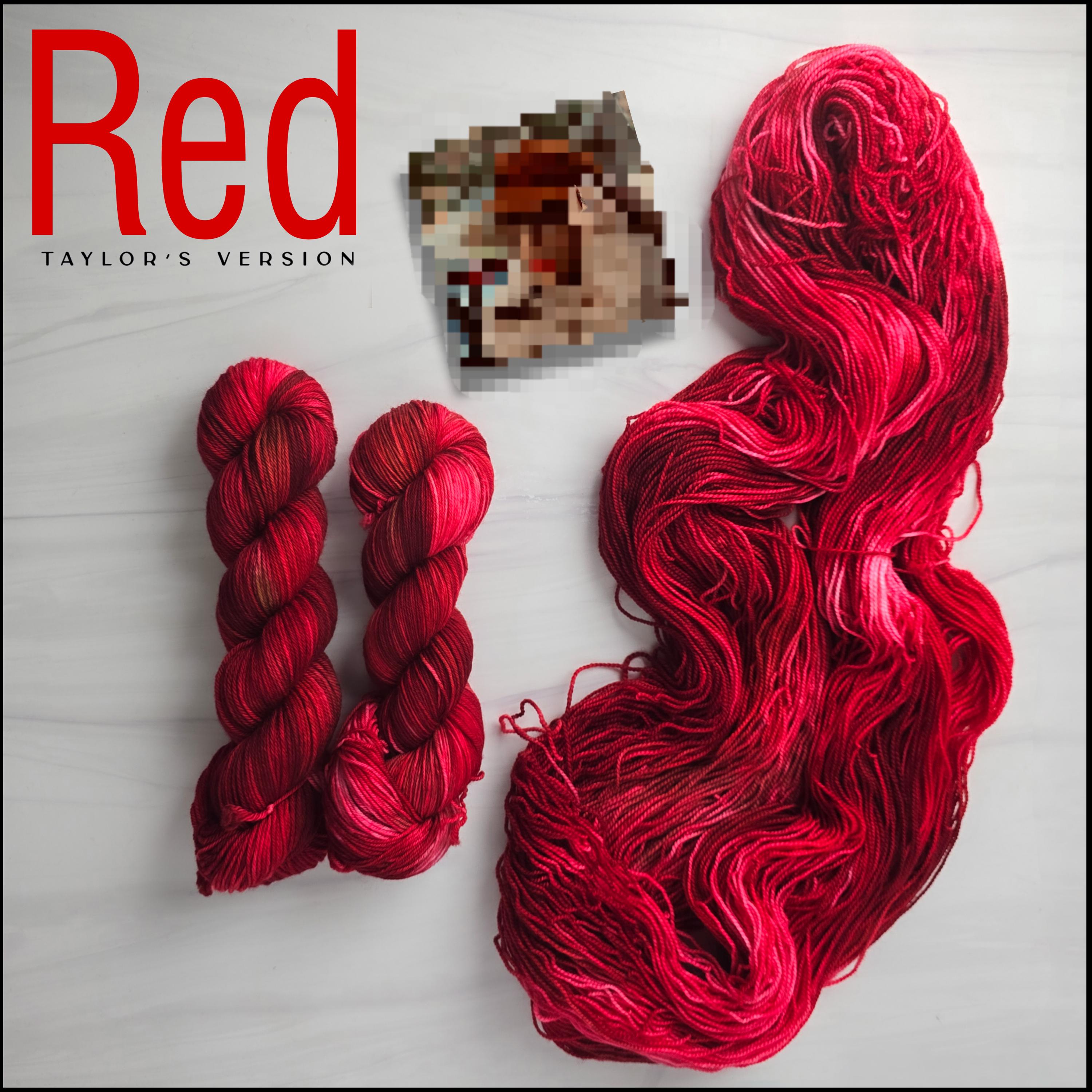 Red - Hand Dyed Variegated Yarn - Fingering Lace Worsted Bulky