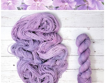 Blossom - Hand Dyed Deconstructed Variegated Yarn - lace fingering worsted dk or bulky yarn- pastel purple blue Violet lilac lavender