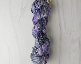 RTS Ready to Ship - iNT7  yarn base -exact skein shown - 100g 438 yards ultra fine SW Merino cashmere nylon - purple gray white black