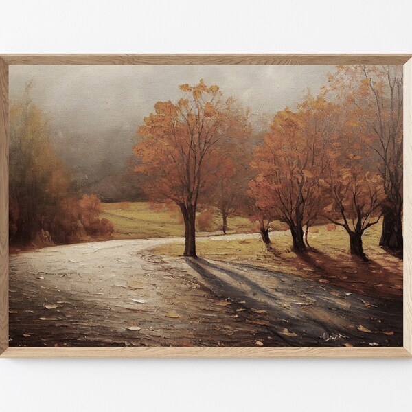 Printable Vintage Gallery Art | Autumn Landscape Fall Rustic Farmhouse Prints Decor Aesthetic Artwork Classic