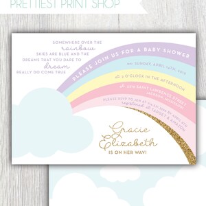 Anniversaire Arc En Ciel A Imprimer Invitation Arc En Ciel Etsy France