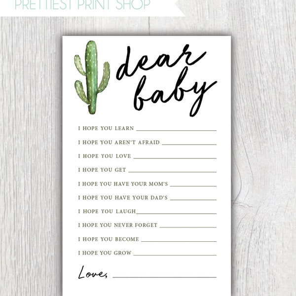 Jeu de baby shower imprimable - Cher bébé - Souhaits pour bébé - Cactus - Taco Bout a Baby Party Cinco De Mayo Southwestern Fiesta - Personnalisable