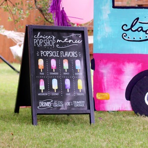 Popsicle truck flavors sign - Popsicle sign - Food truck menu - Ice cream truck birthday party - Popsicle party - Customizable