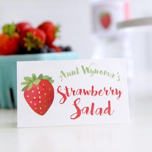 Printable Strawberry Party Food Labels Food Tents Buffet Cards Berry Sweet Birthday Strawberry ...