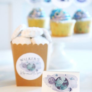 Printable Outer Space Birthday Party Food Labels First Trip Around the ...