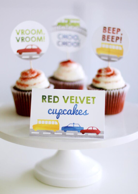 Printable Transportation birthday party food labels - Food tents - Buffet cards - Planes, trains and automobiles - Car party - Customizable Il_570xn