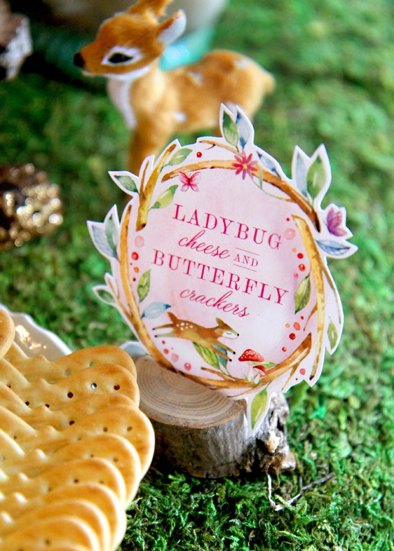 Printable woodland fairy party food labels - Enchanted forest labels - Fairy Birthday party - Woodland Shower labels - Customizable Il_570xn
