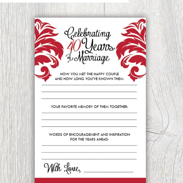 40th Wedding Anniversary Favors - Etsy