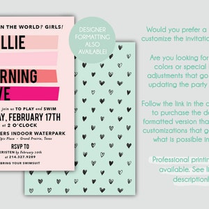 EDITABLE TEMPLATE Girl Power birthday invitation Who Run the World Girls Girl empowerment party Strong girls birthday Pink Mint image 2