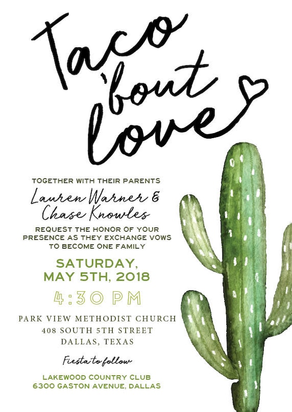 Taco Party Cinco De Mayo wedding Customizable Fiesta Serape and Cactus Printable Taco Bout Love Save the Date announcement