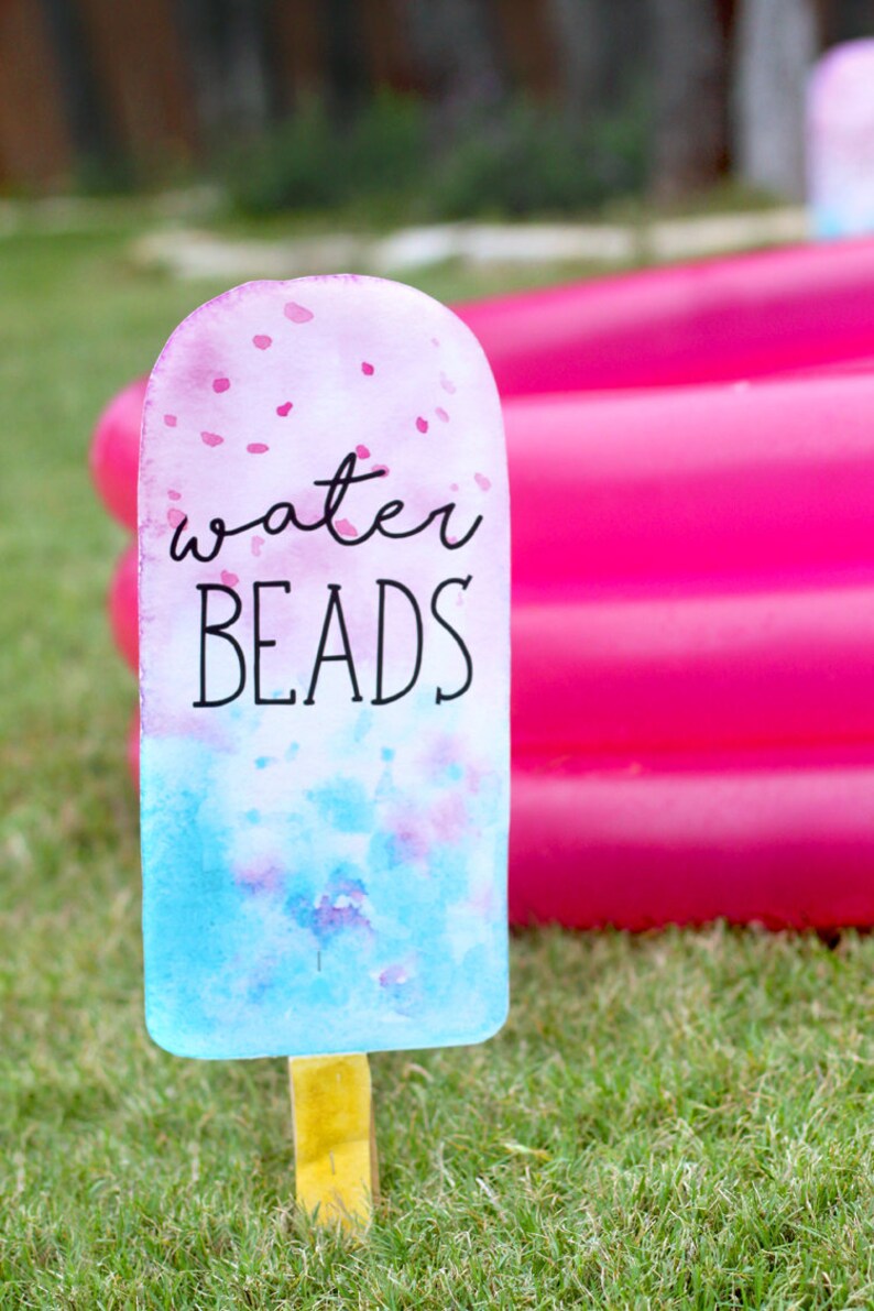 Printable popsicle signs Bubble station sign Two cool | Etsy