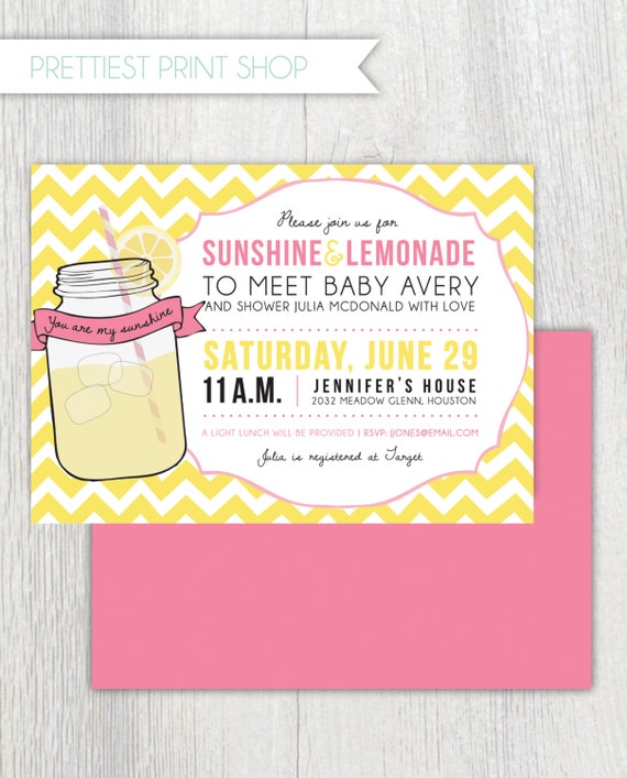 Printable Invitation Sunshine and Lemonade Invitation You | Etsy