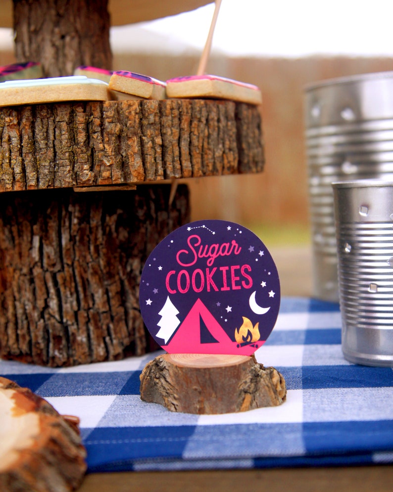 Printable Camping Party Food Labels Buffet Cards Under the Etsy