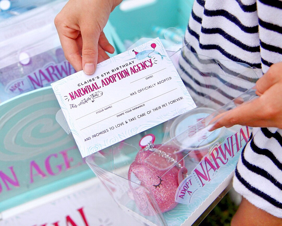 Printable Adopt a Narwhal Kit Let's Party Like Narwhals Party Animals ...
