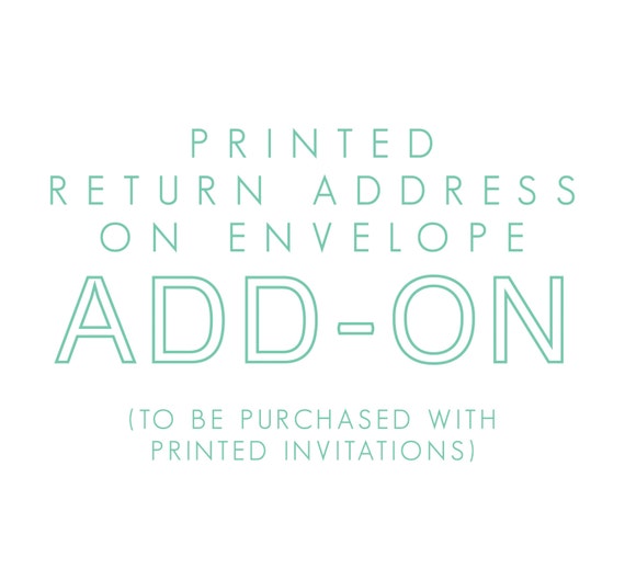 Add-on item - Printed return address on envelope - Back flap or front upper-left Il_570xn
