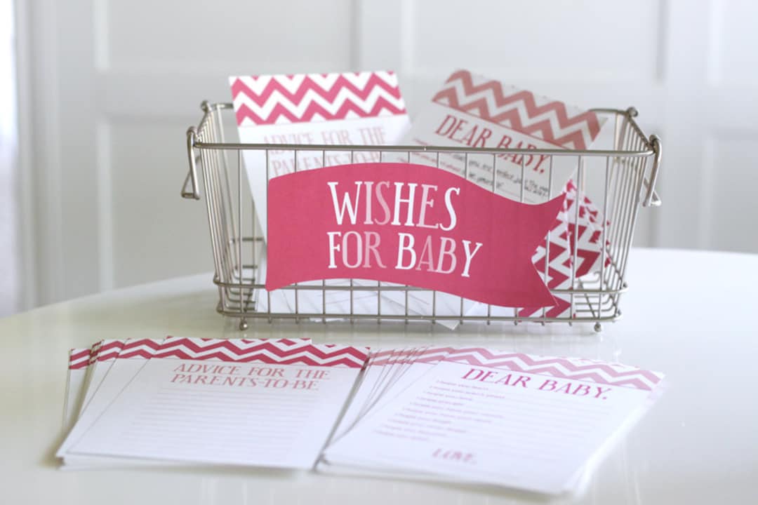 Printable Baby Shower Sheets Chevron Wishes for Baby Shower Games ...