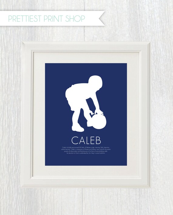 Printable nursery art - Child's silhouette - Name and meaning - Personalized Christmas gift - Baby shower gift - Customizable Il_570xn