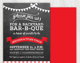 Printable Barbecue invitation - Baby-q - Burger bar - Baby-Q Shower  - Baby Shower - Wedding shower - Engagement party - Customizable