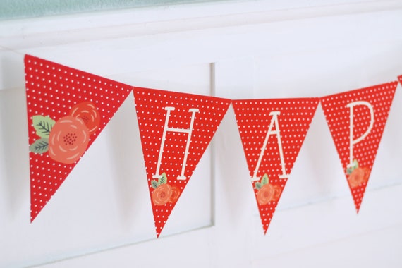 Printable Picnic Party banner - Party favor labels - Floral - Gingham - Polka dot - Birthday party - Shower - Customizable Il_570xn