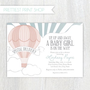 Imprimer Invitation Invitation De Ballon A Air Chaud Style Etsy