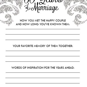 Printable Anniversary Party Sheets Damask 60th Anniversary Diamond ...