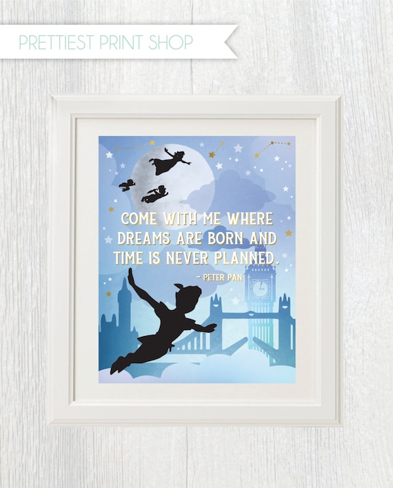 Printable Peter Pan wall art Neverland Come with me where dreams