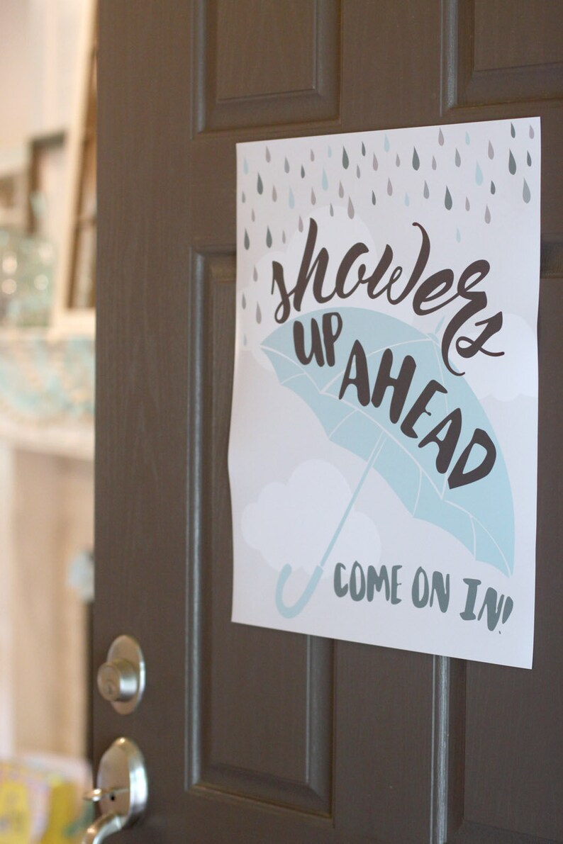 Printable Showered With Love Poster Sign Showers up Etsy
