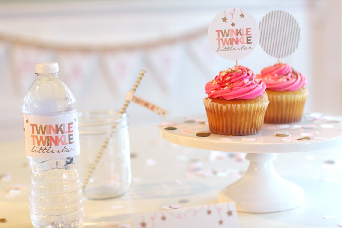 Printable Cupcake Toppers Party Circles Favor Tags Etsy