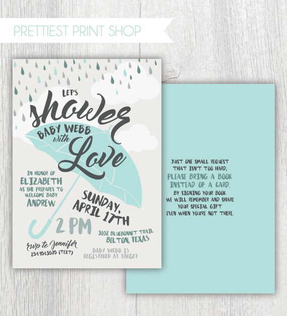 showered with love baby shower invitations