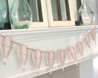 Printable hot air balloon garland - Hot air balloon party - Child's party - Baby shower - Customizable