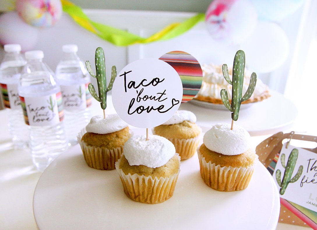 Taco Bout Love cupcake toppers Cactus Serape Etsy