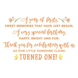 Printable You are my Sunshine birthday photo thank you card First birthday thank you message Bridal Baby shower notecard Customizable image 3