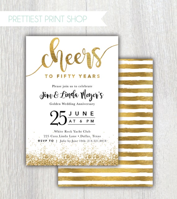 Printable Cheers to Fifty Years wedding  anniversary  