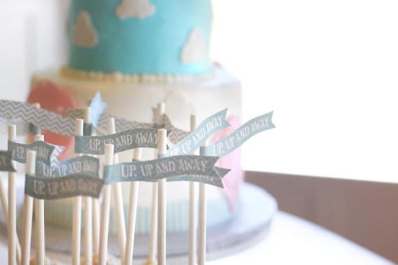 Printable party labels - Hot air balloon party - Child's party - Baby shower - Customizable Il_570xn