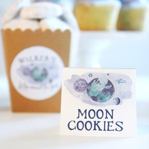Printable Outer Space Birthday Party Food Labels First Trip Around the ...